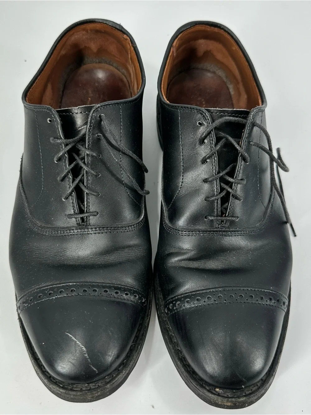 Allen Edmonds Port Washington Men Size 10.5 EEE Oxford Dress Shoes Black Leather
